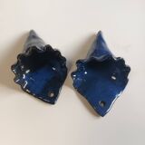 Bouquetiere paire cornet bleu