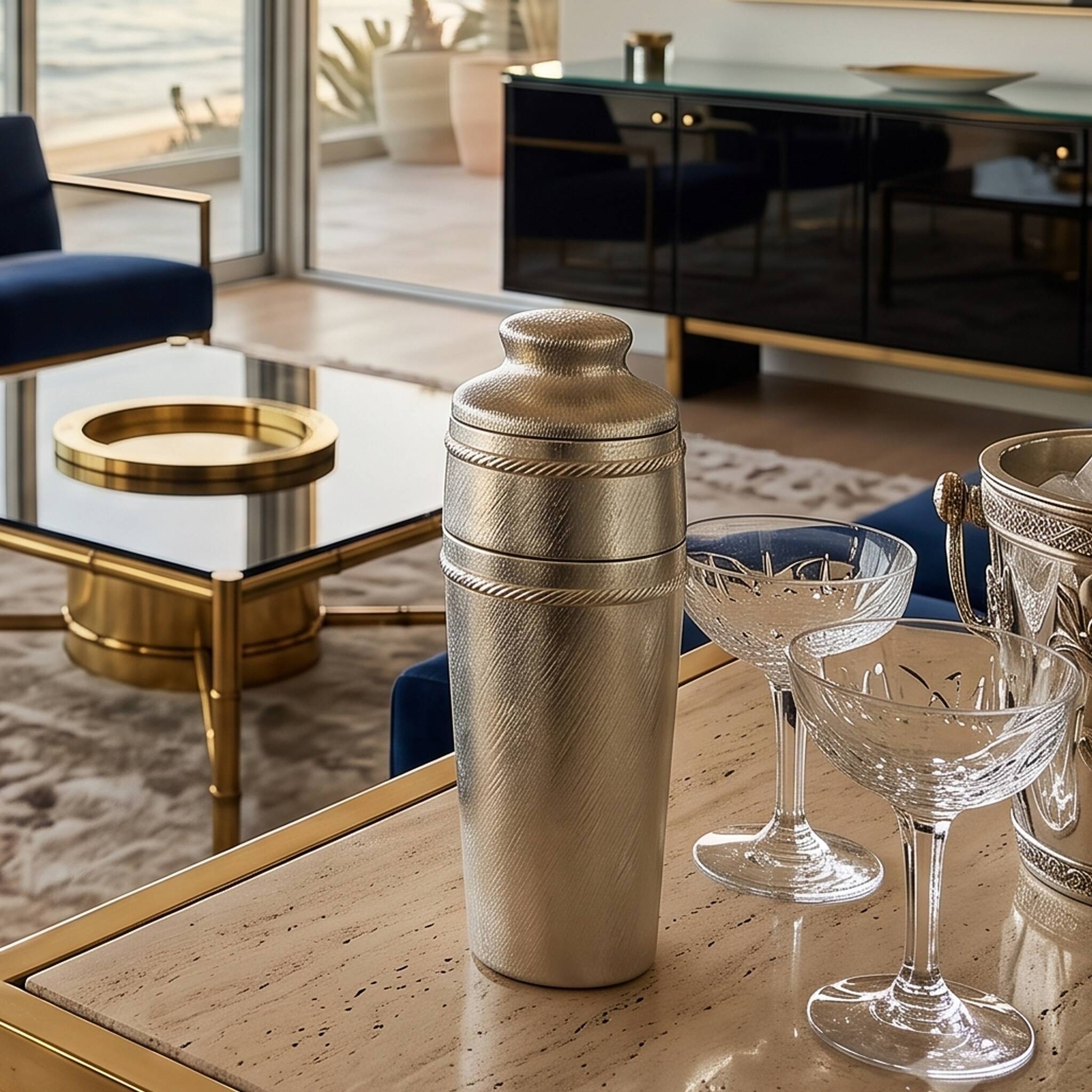 1960s Mid-Century Modern Italian Cocktail Shaker by Giovanni Alessi (FAO)