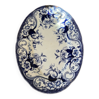 Oval earthenware dish from Creil and Montereau