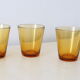 Set of 4 glasses amber Vereco, vintage French