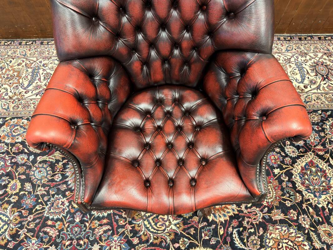 English Oxblood Chesterfield Desk Chair Director Chair