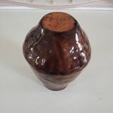 Ancien Vase en Terre Cuite Emaillée Signé