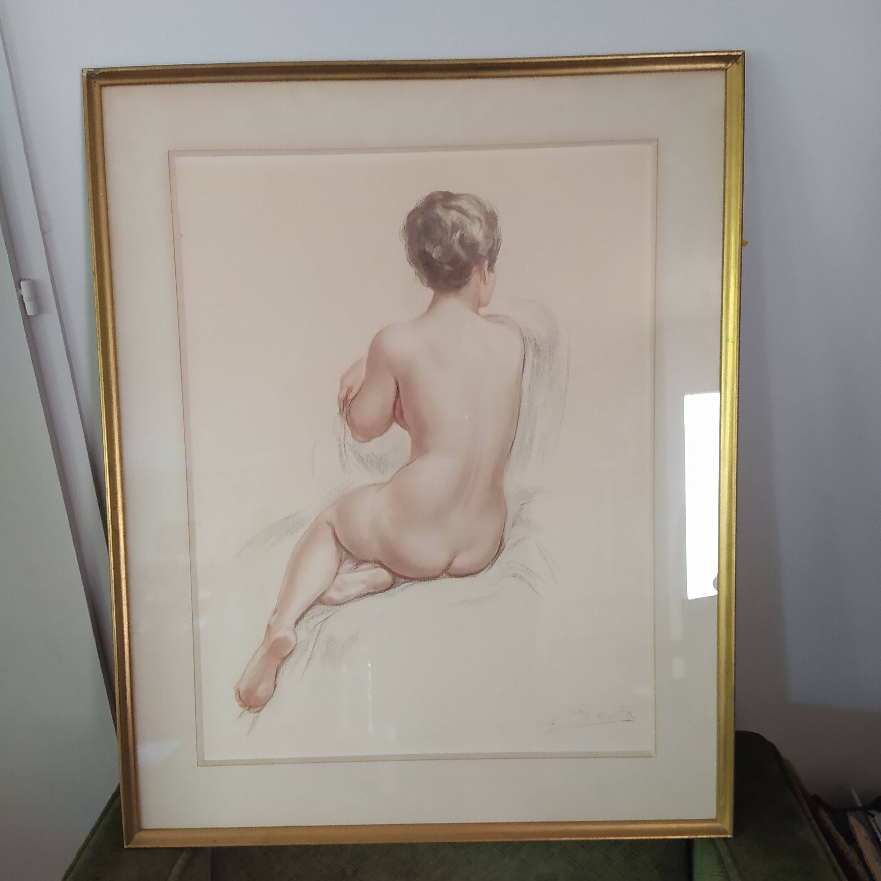 Female nude signed Albert Genta