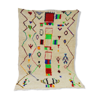 Colorful berber carpet handmade 266 x 135 cm