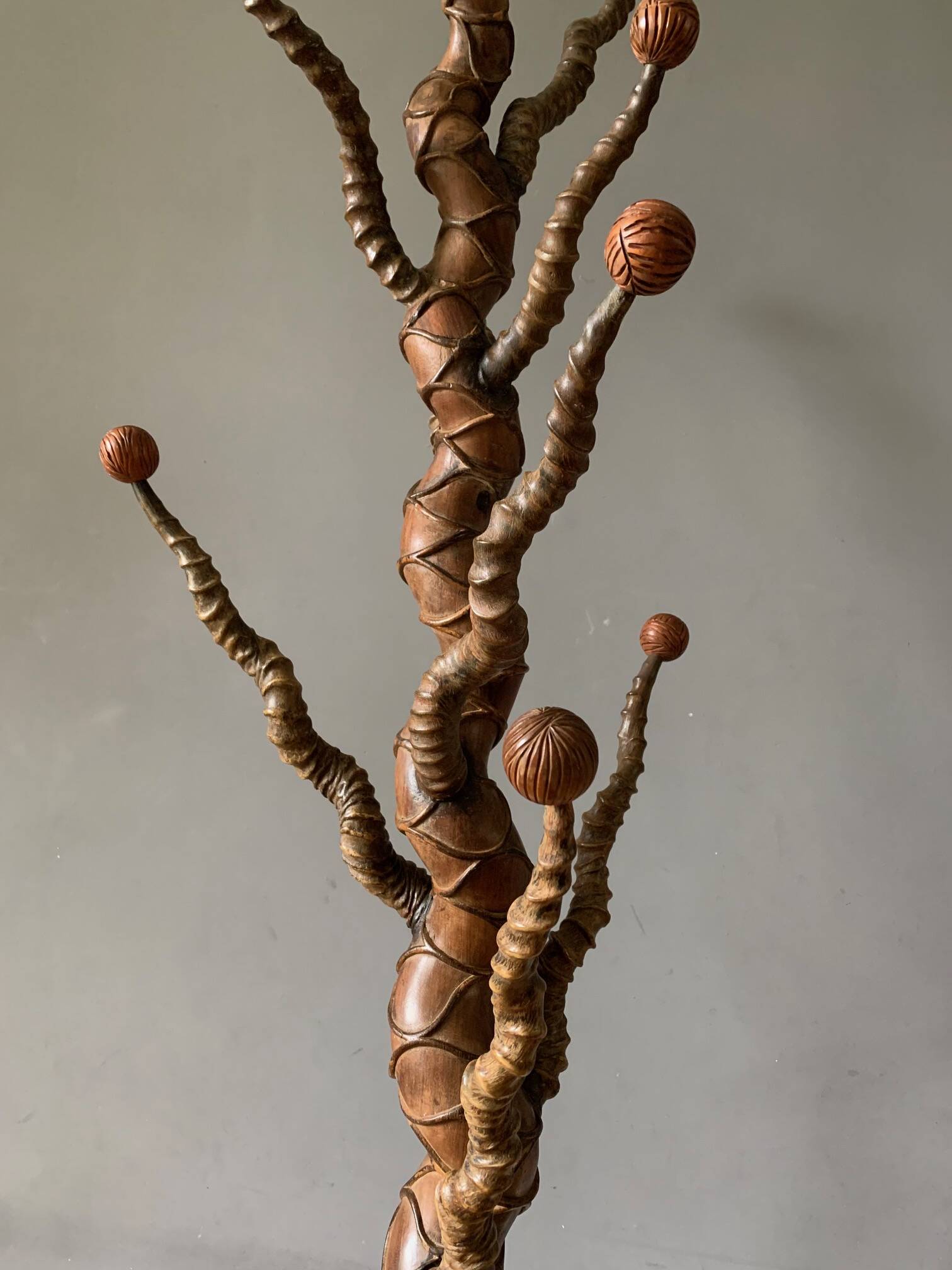 A Remarkable 19th Century Sculptured Rosewood & Buckhorn Hatstand