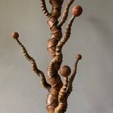 Porte-manteau sculpté en palissandre et corne de cerf du XIXe siècle