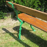 Garden bench in wood and cast iron