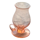 Vintage transparent pink glass photophore