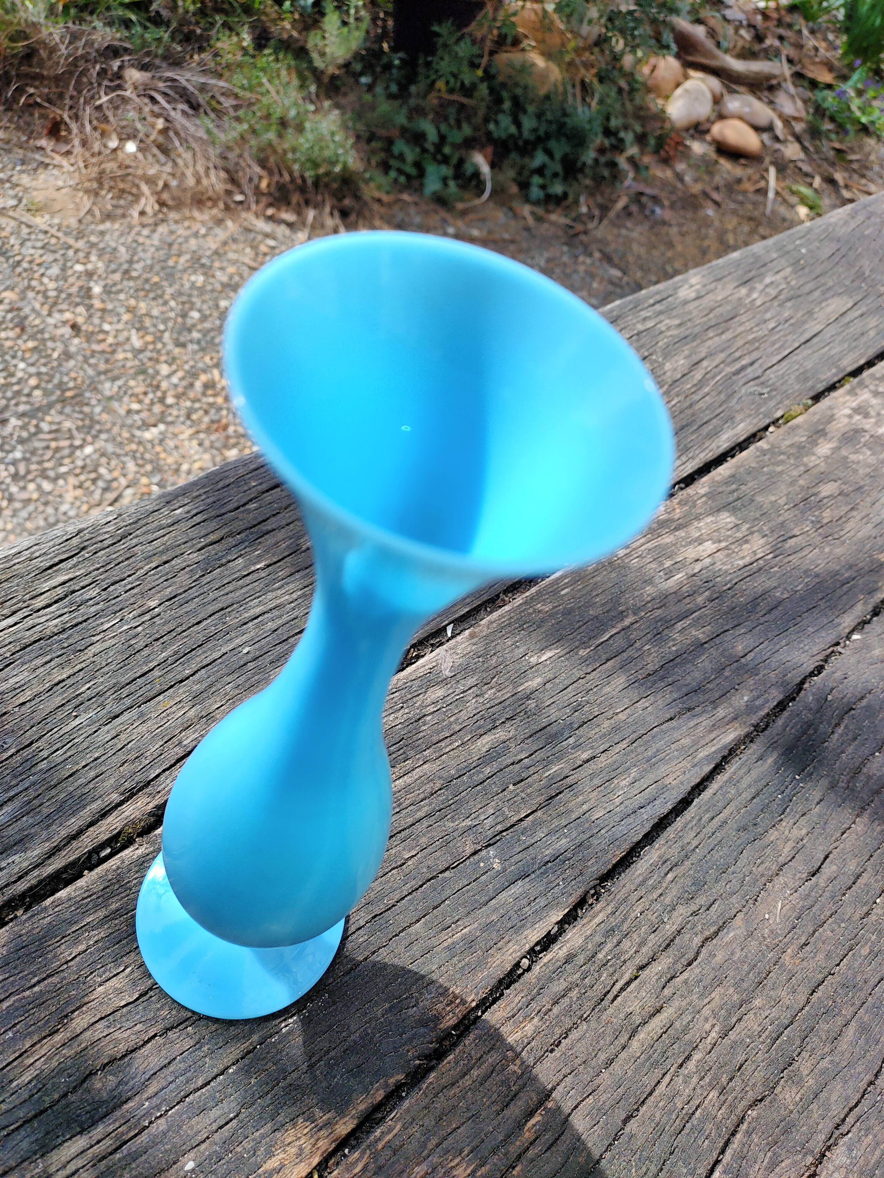 Blue opaline vase