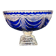 Grande coupe en cristal ciselé bleu cobalt vers 1960 cristallerie LEMBERG