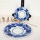 Small plate Sarreguemines & Digoin with cobalt blue floral decoration.