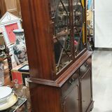 English showcase, two bodies, solid mahogany an of the 50s