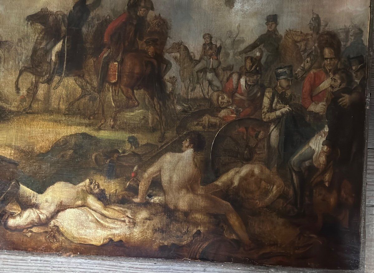 Napoleonic battle scene, oil on canvas, 19th century