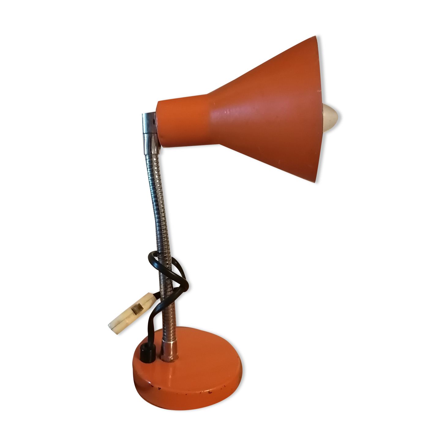 Bedside lamp articulated desk 1960 orange