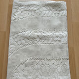 Nappe vintage rectangulaire crochet blanc