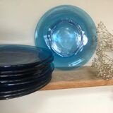 Vereco blue dessert plate set