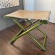 Tabouret pliable vintage Regency en hêtre italien et cuir