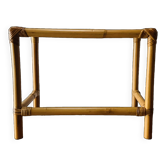Vintage bamboo and smoked glass side table - end table