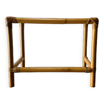 Vintage bamboo and smoked glass side table - end table