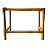 Table d'appoint vintage en bambou et verre fumé- bout de canapé