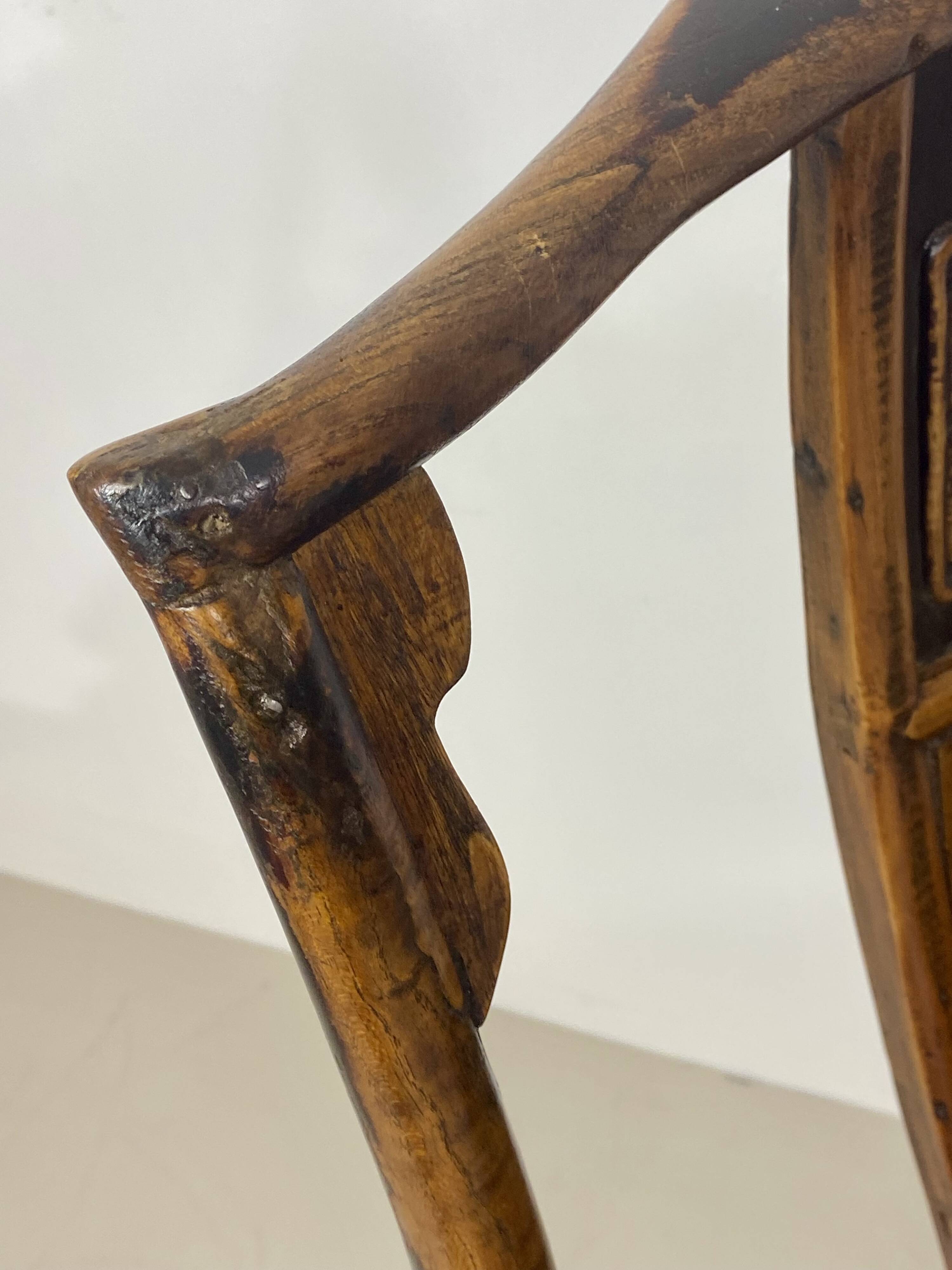 Bonnet de Lettré model chairs in elm, Chinese design, 1900