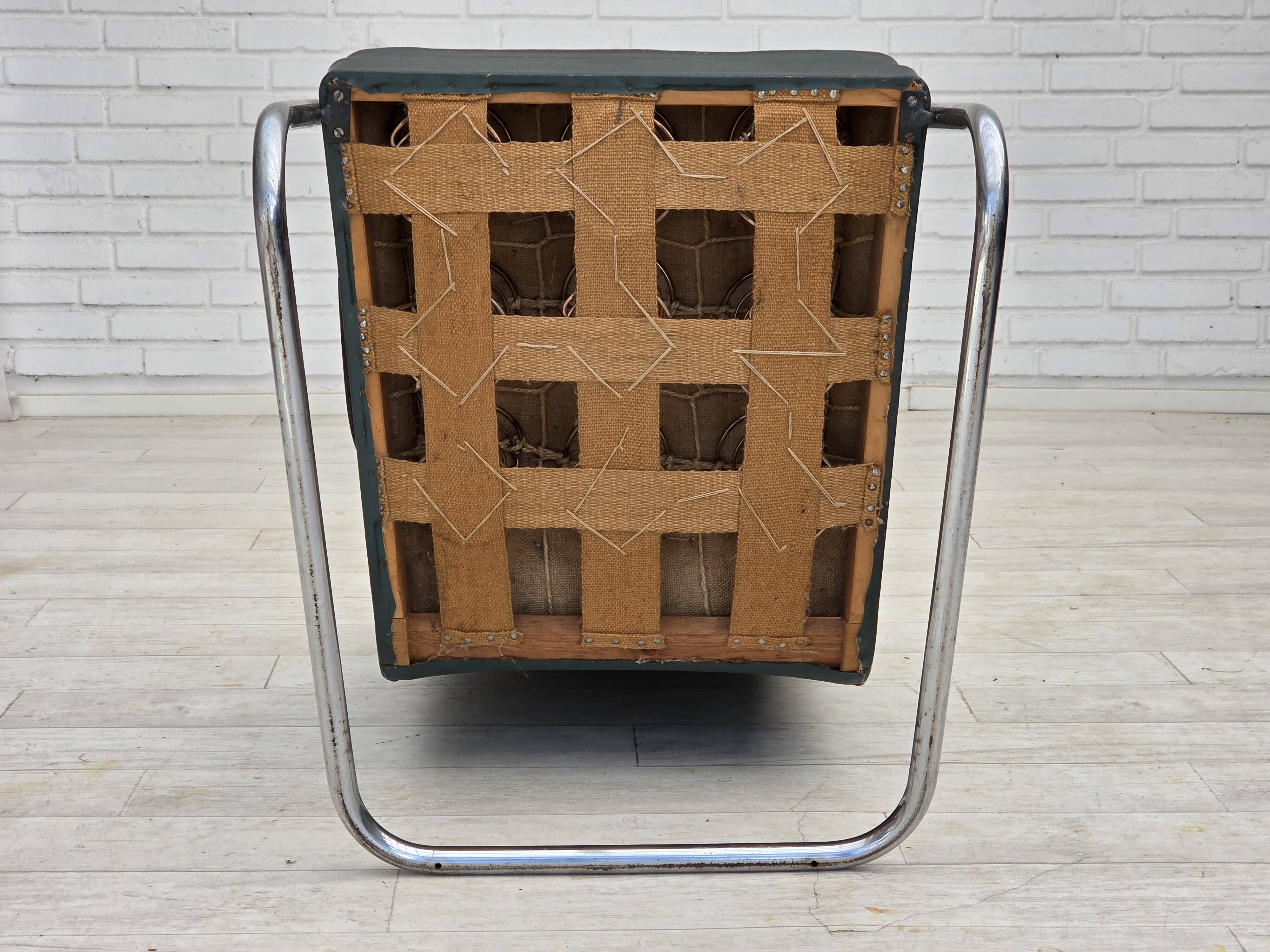 1950s, Scandinavian armchair in Bauhaus style, original condition.