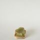 Onyx trinket tray, clover shape, green and brown, 1970.