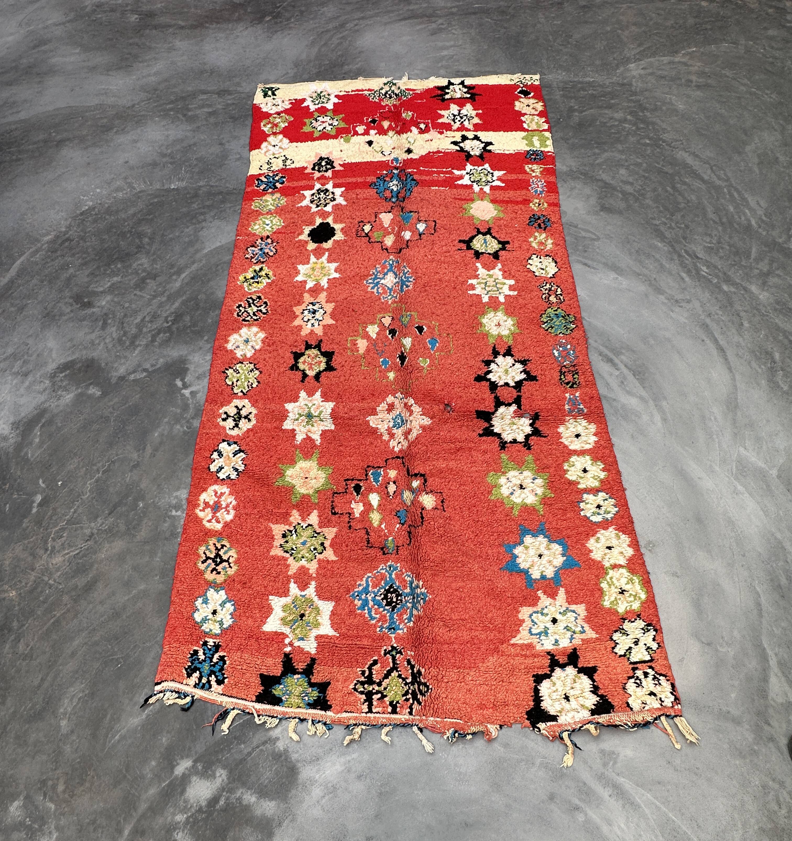 Moroccan carpet boujad orange - 173 x 350 cm