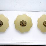 Set of three wall lamps by Fabbian in murano glass and brass. Italy 1970s