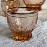 Vintage pink glass liqueur service