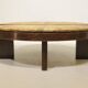 Round coffee table herbarium Roger Capron, Vallauris - ceramic and wooden structure