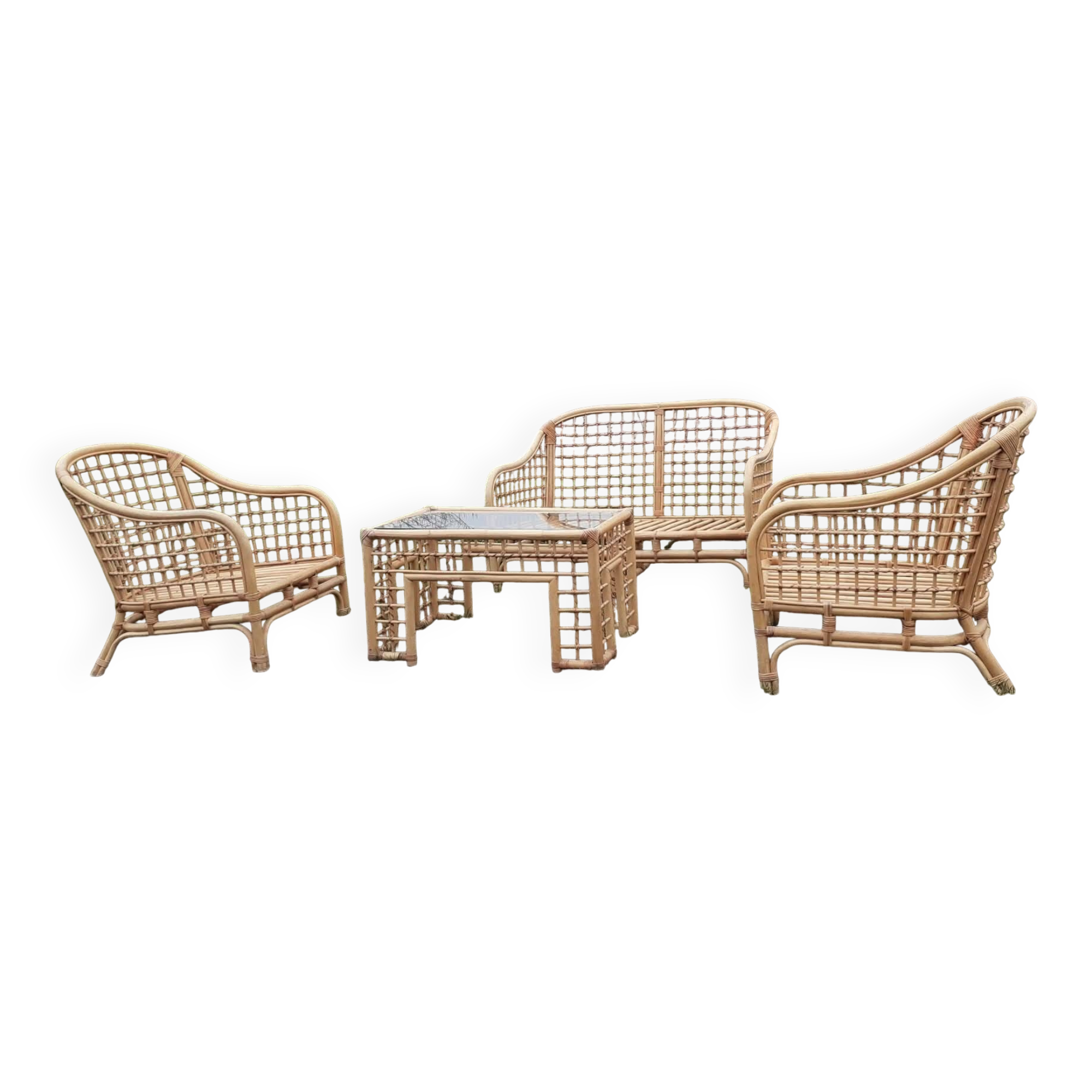 Salon de jardin en rotin