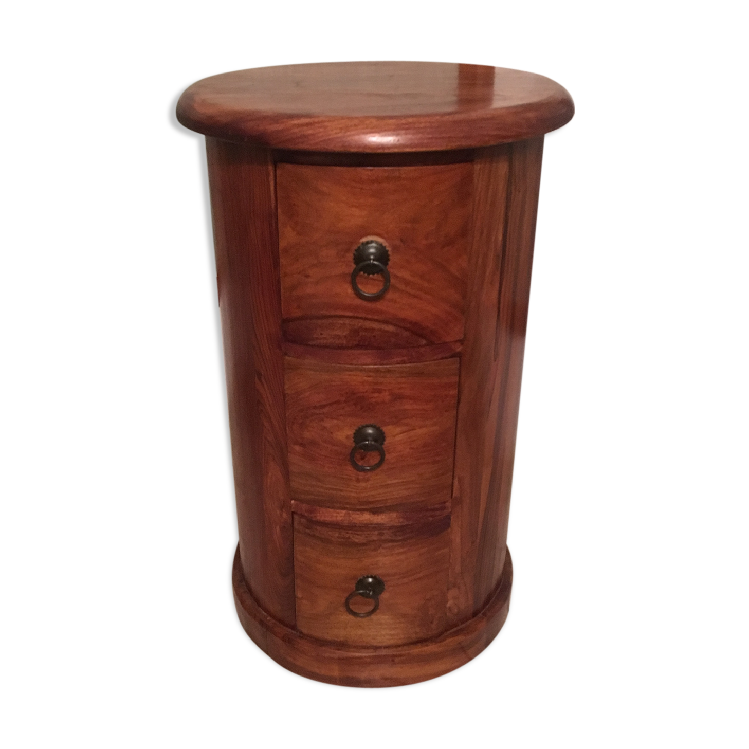 Furniture round solid rosewood 3 drawers 1950/60