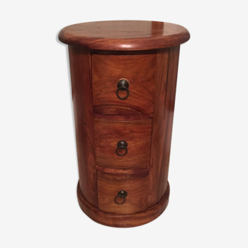 Furniture round solid rosewood 3 drawers 1950/60