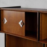 Vintage Mid-Century Danish Modern Teak Sideboard with Hand-Painted Pattern