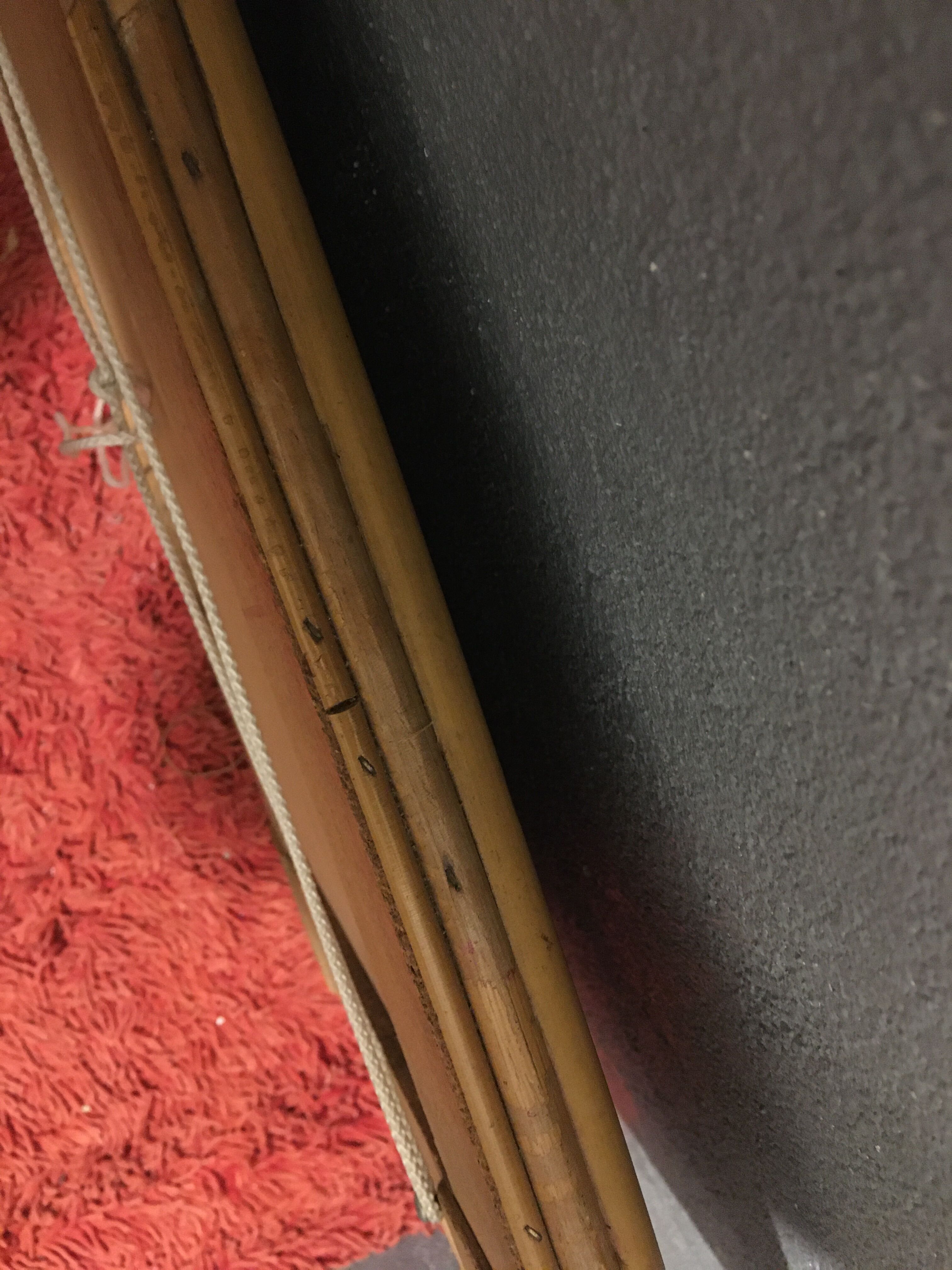 1970s mirror bamboo and rattan