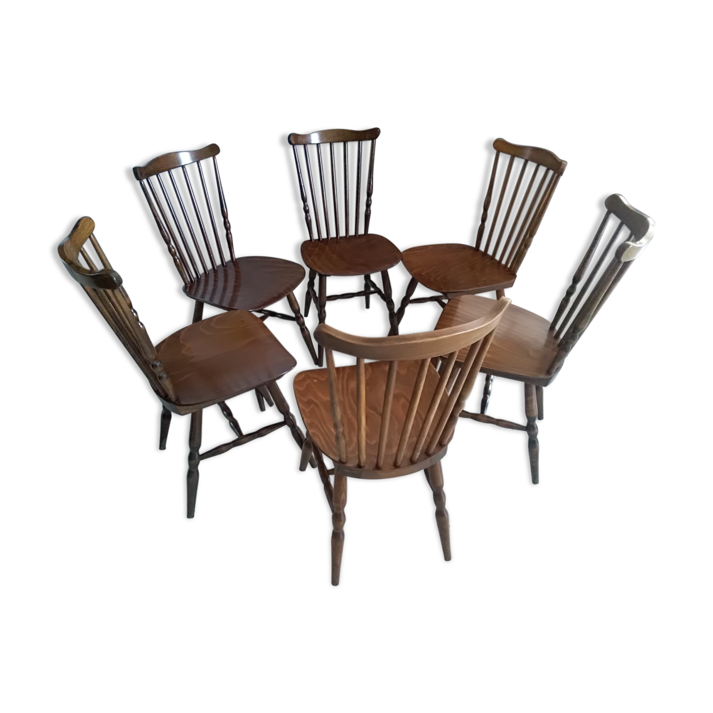 Suite de 6 chaises Baumann modèle Tacoma années 1970