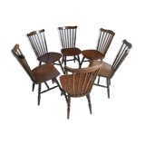 Suite of 6 chairs by Baumann model Tacoma 1970s
