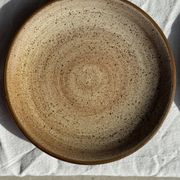 Lot de 6 assiettes à dessert vintage en grès brun