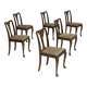 Ensemble de 6 chaises danoises, Années 1930, meubles en velours, bois de chêne, retapissés