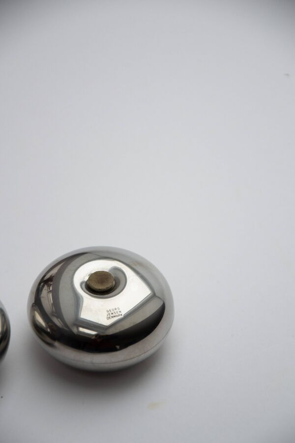 Rare Salière et poivrière – Georg Jensen, acier inoxydable