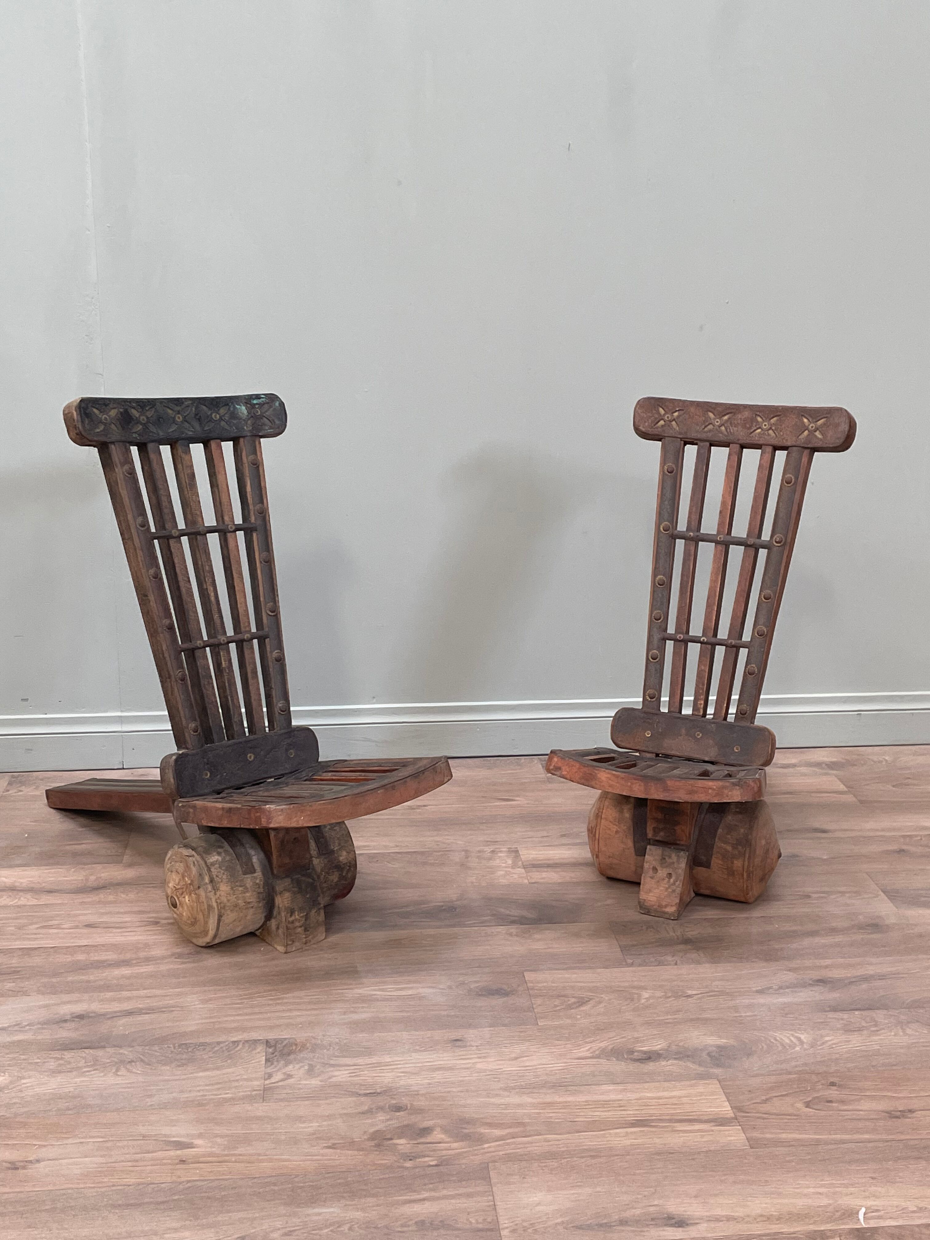 Pair of wooden chairs