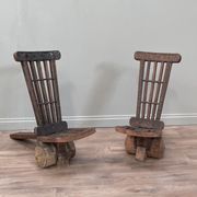 Pair of wooden chairs