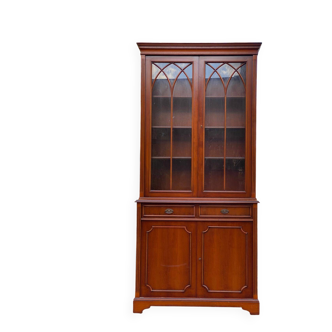 English display cabinet with 2 doors, mahogany imitation, 1990.