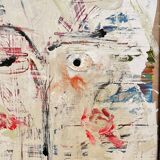 Modern Abstract Painting, Acrylic on Wood, Framed