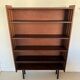 Vintage veneer bookcase with metal legs