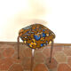 Tabouret vintage upcyclé - indienne marron