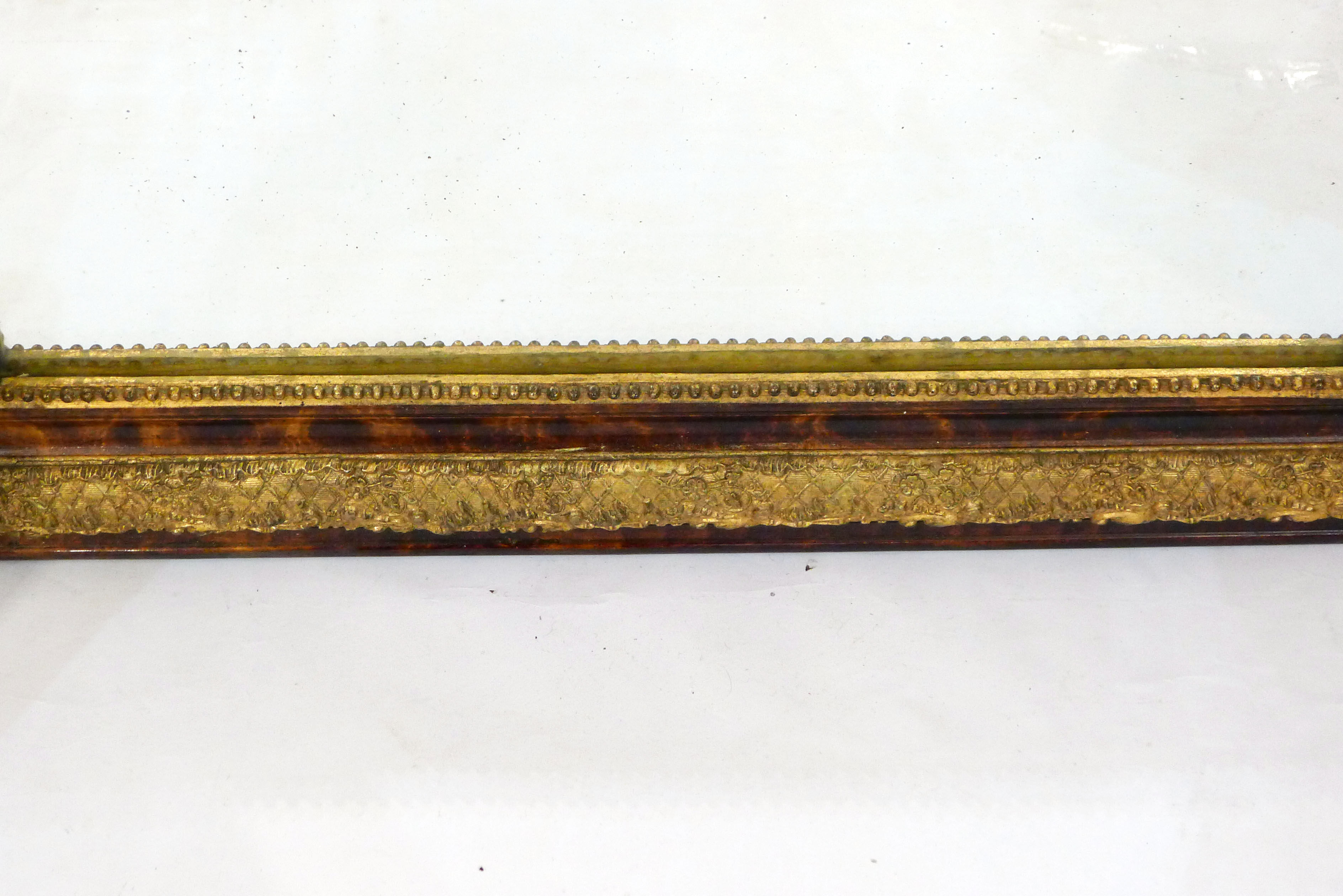 Large gold mirror and wood scale style 80x60