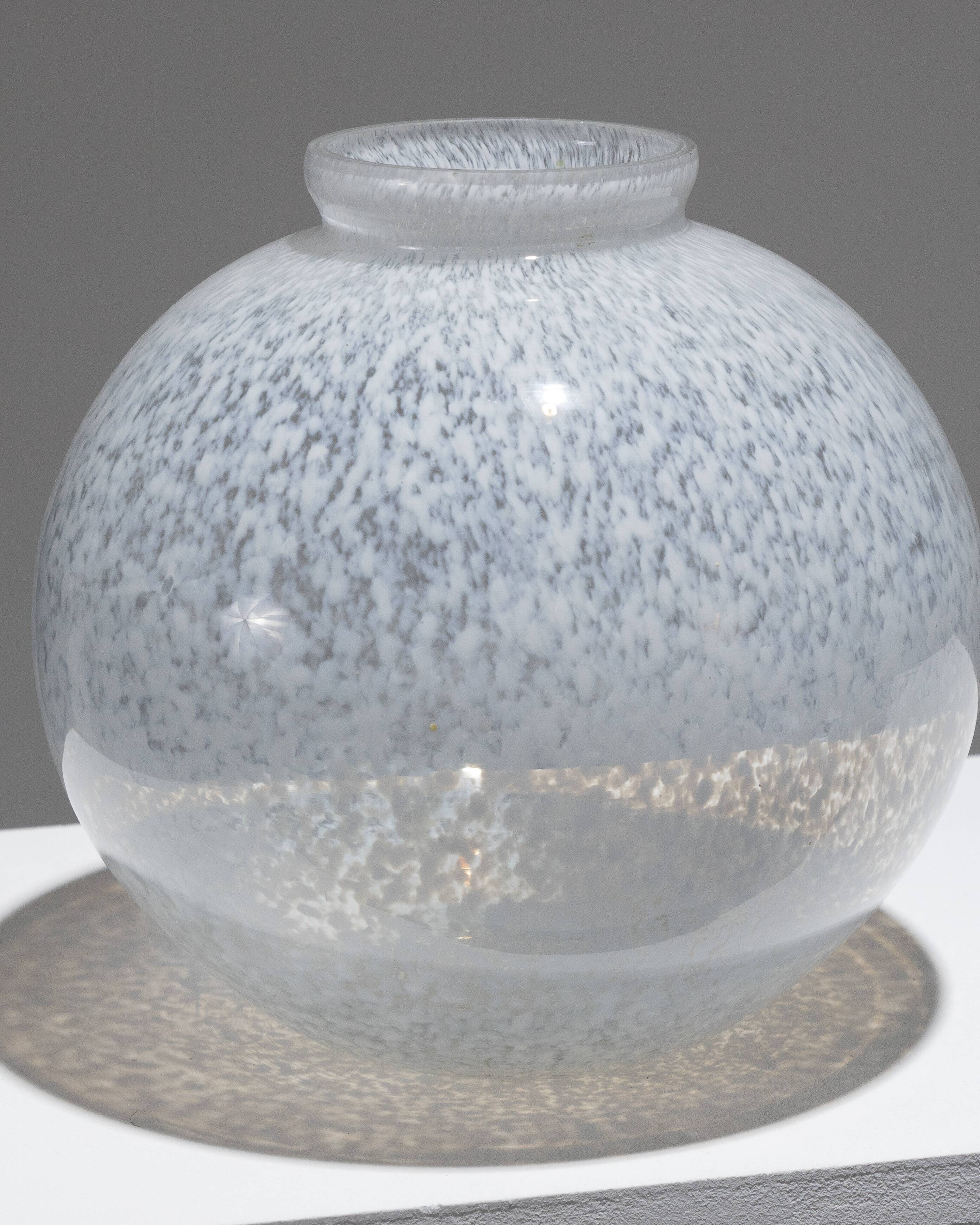 Speckled glass ball vase, 1960s
