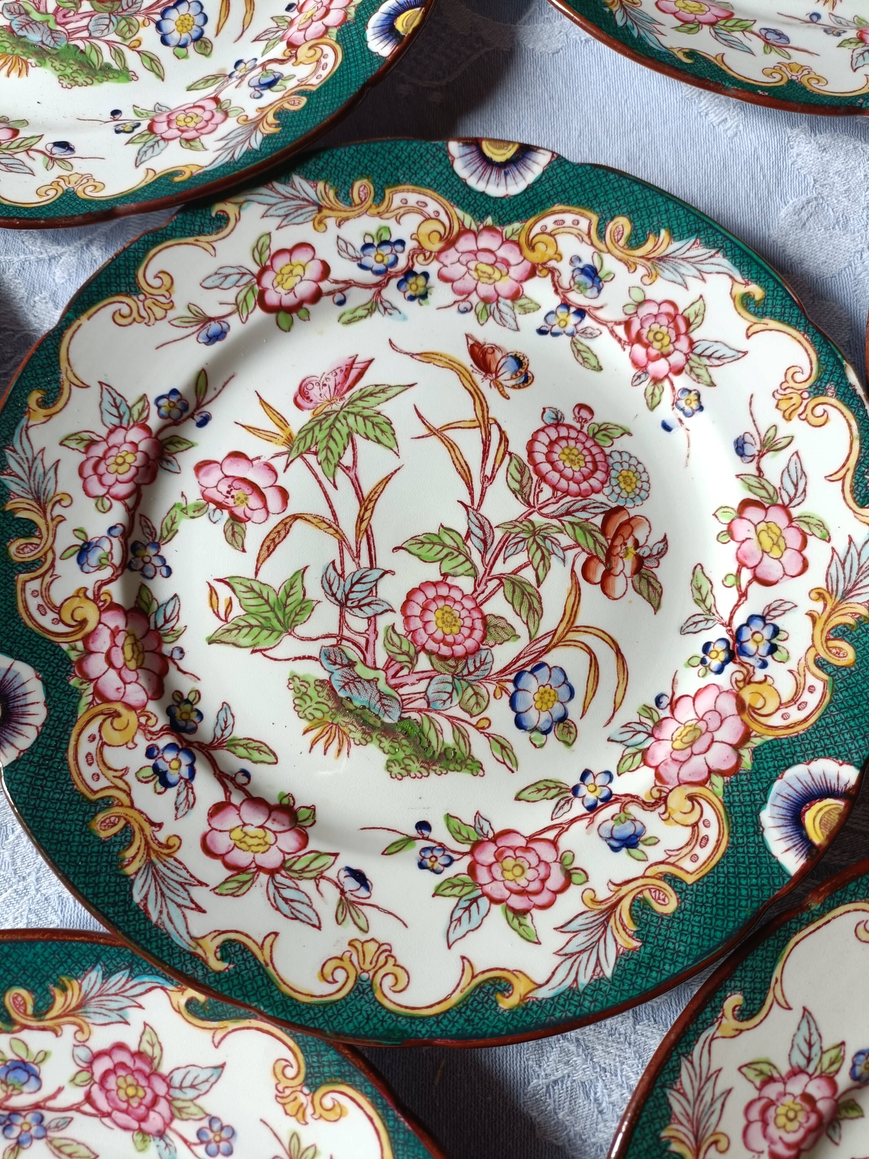 7 assiettes Sarreguemines Minton